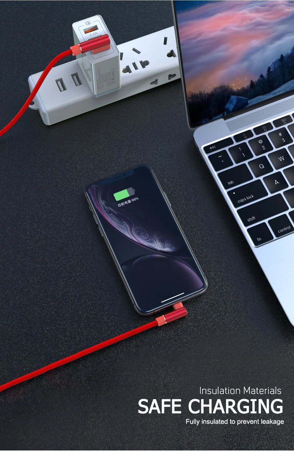 90 Degree USB Cable For iPhone 14 13 12 11 Pro Max X XR 6s 7 8 Plus 2m 3m Lead Mobile Phone Fast Charging Cord Data Charger Wire