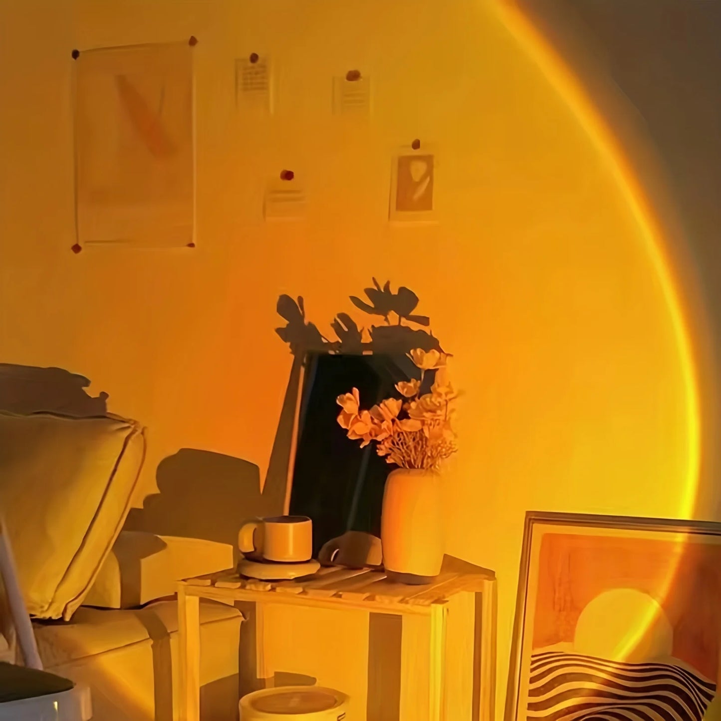 Sunset Lamp Projector LED Ambient Night Light with Adjustable Stand for Bedroom, Living Room Decor, Photography, and TikTok Live
