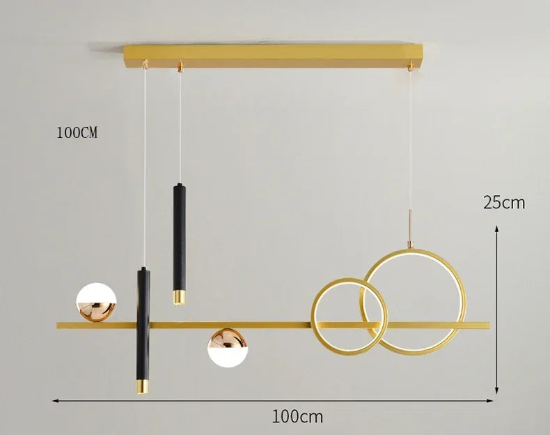 Modern Minimalist Led Pendant Lights with Remote Control Spot Lamp for Kitchen Table Dining Room Office Chandelier Decor Fixture