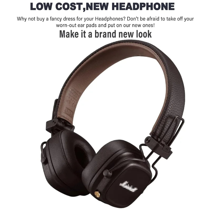 Replacement Headband Repair for Marshall Major III 3 Major IV Major 4 Heaphones PU and Soft Memory Foam Top Headband and Ear Pad