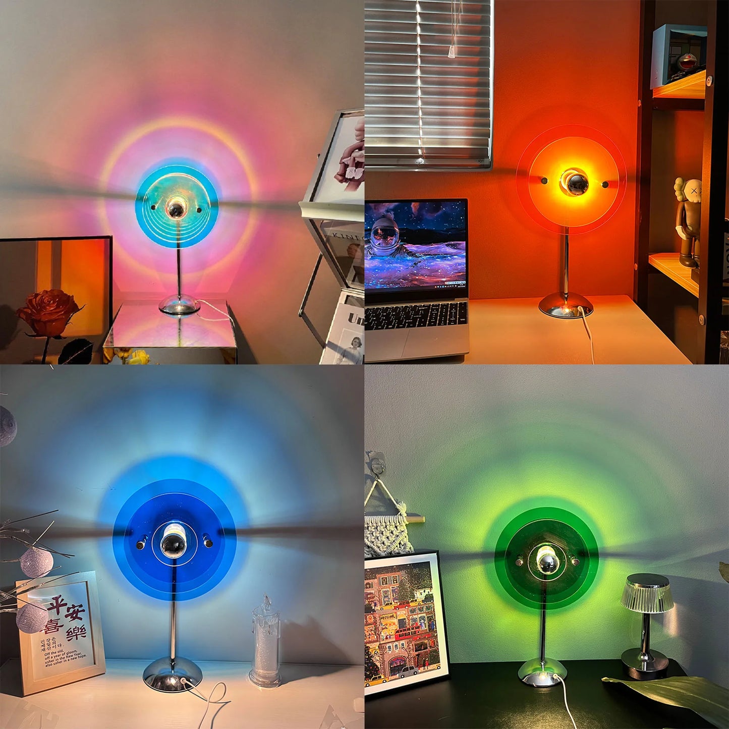 Sunset Table Lamp Projection Rainbow Night Light Atmosphere Home Decoration USB LED Photography Lighting for Wall Decor Lights