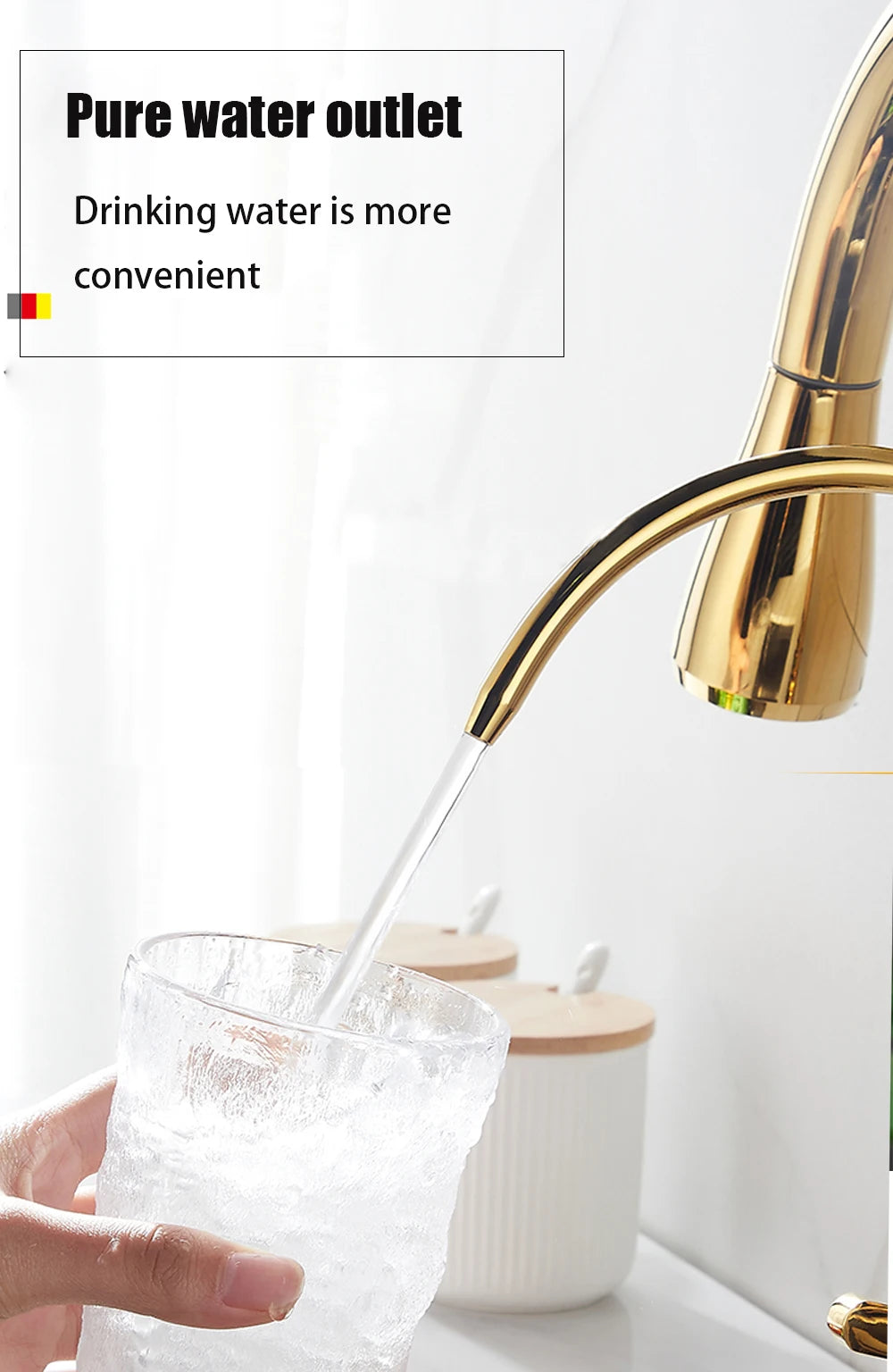 Touch Sensor Filter Kitchen Faucet With Pure Water Pull Out Mixer Tap Rotate Hot Cold Water Crane Mode Deck Mounted Mixer Tap