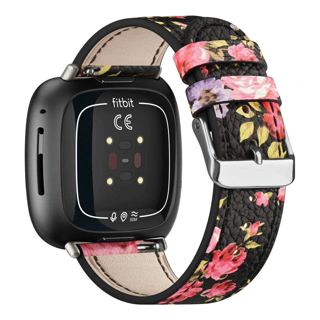 Genuine Leather Band For Fitbit Versa 3/Versa 4 Strap Bracelet For Fitbit Sense/Sense 2 Watch Band Adjustable Wristband