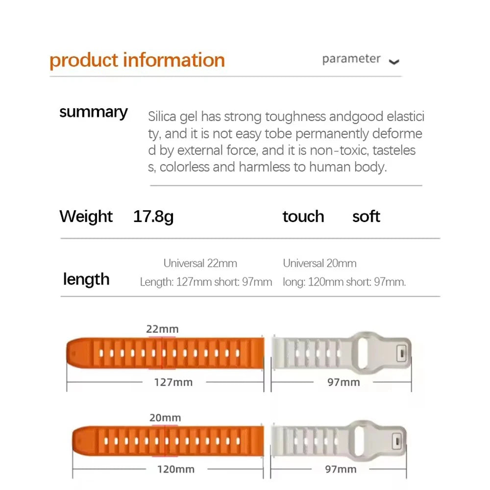 Sport Strap Silicone 22mm 20mm Watch Band For TicWatch Pro 3 Ultra E3 E2 S2 Pro X GTW 2021 Smartwatch Bracelets Women Men Correa
