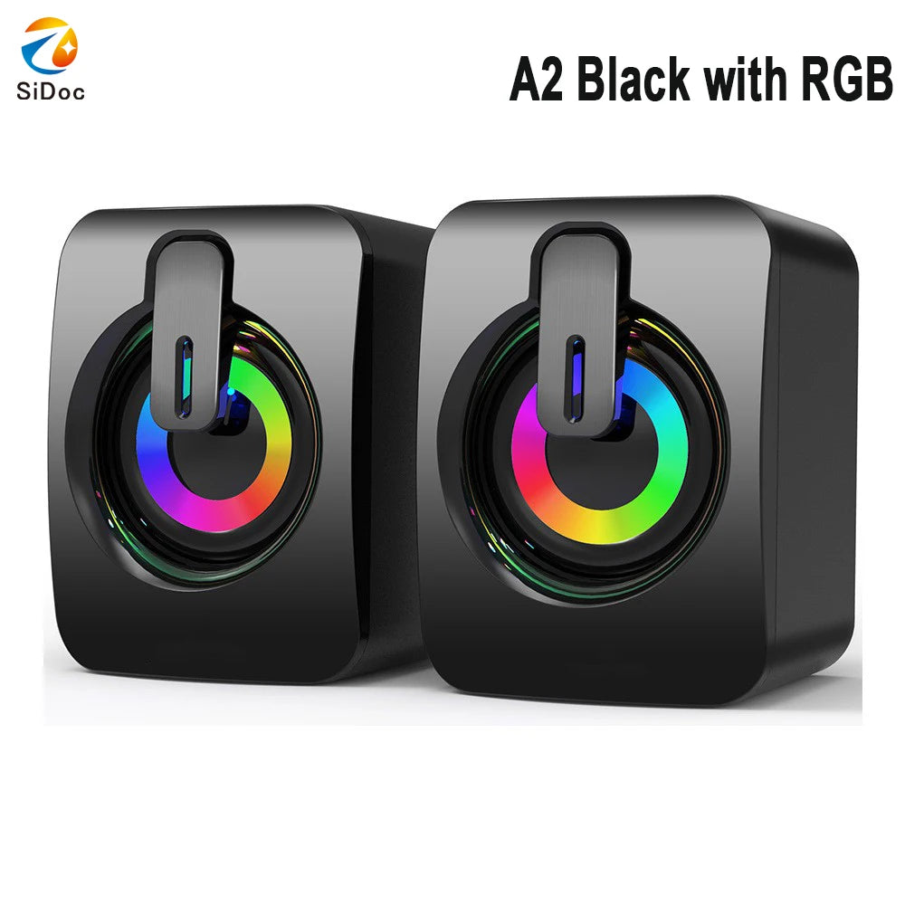 Suitable for Macbook desktop laptop speakers, computer speakers with microphone, stereo 3.5mm AUX home office computer speakers