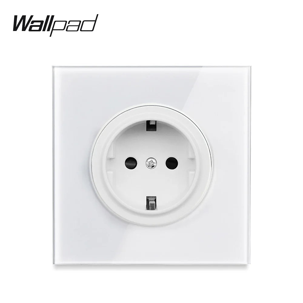 EU Korea Russian Wall Socket White Tempered Glass Frame RJ45 CAT6 TV Outlet Single Double Triple 86x86mm Box Requried Wallpad