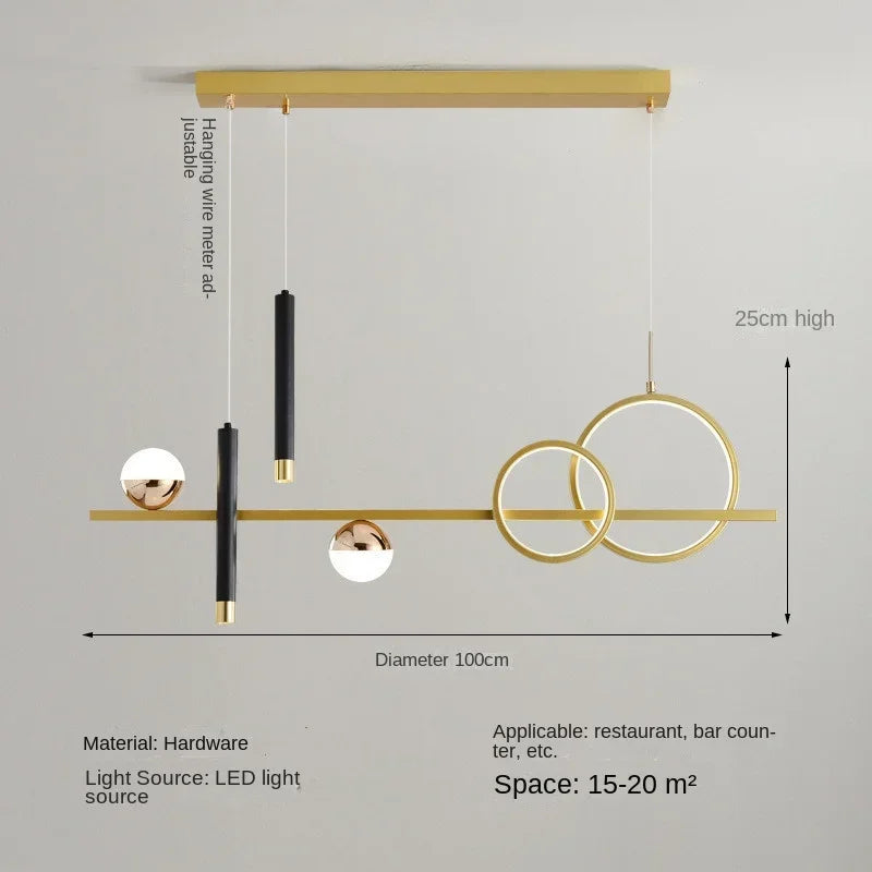 Modern Minimalist Led Pendant Lights with Remote Control Spot Lamp for Kitchen Table Dining Room Office Chandelier Decor Fixture