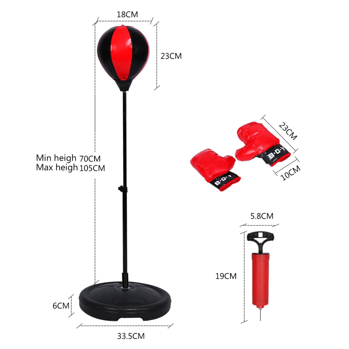 Children Boxing Set Kids Boxing Ball Adjustable Height Kids Punching Ball Bag Speed Boxing Sports Set Fighting Game With Gloves
