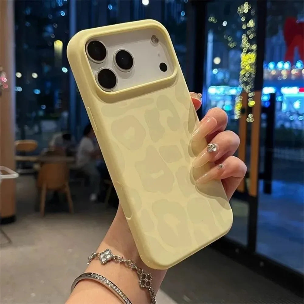 Luxury Leopard Print Phone Case for IPhone 17 Pro 13 11 12 14 15 16 17 Pro Max Plus Anti-drop Protection Silicone Soft Cover
