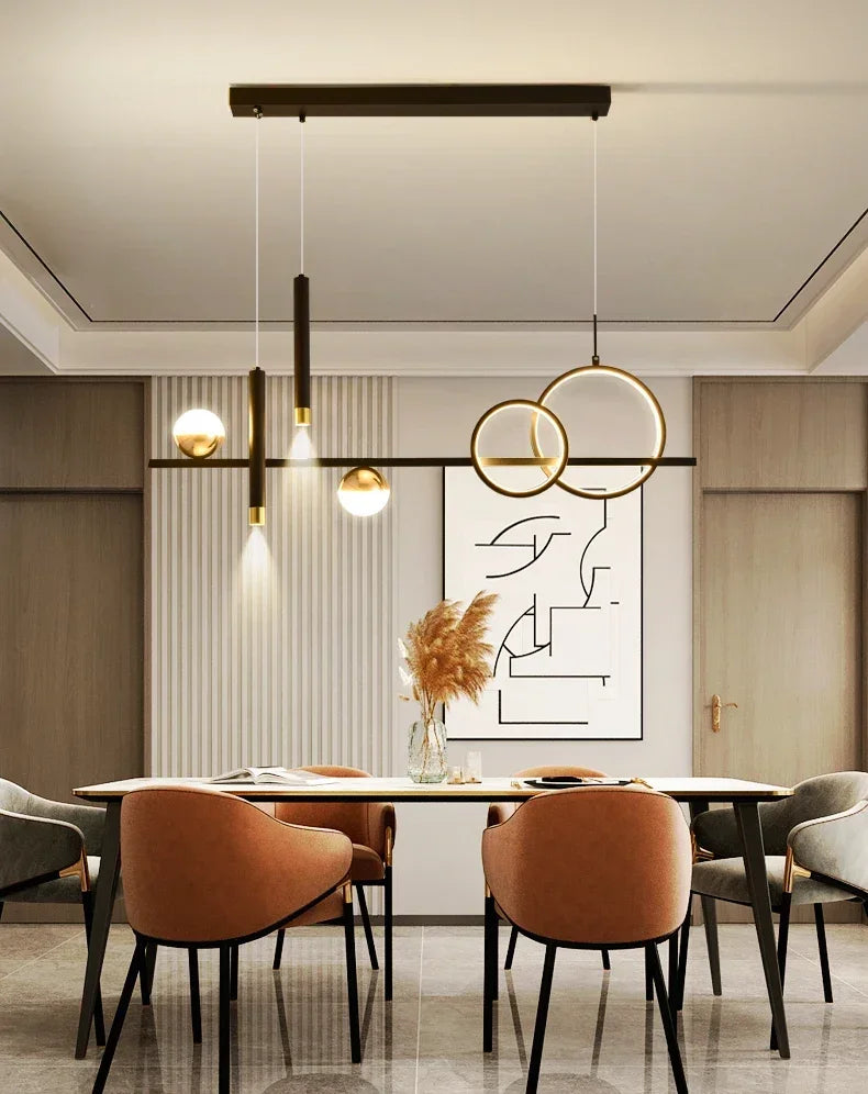 Modern Minimalist Led Pendant Lights with Remote Control Spot Lamp for Kitchen Table Dining Room Office Chandelier Decor Fixture