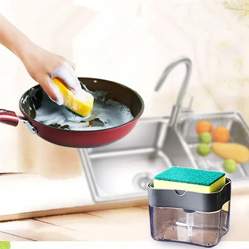 Soap Dispenser Kitchen Accessories Press type Portable Liquid Soap Dispenser Clean Cloth Dishwashing Pot Clean Tool For kitchen