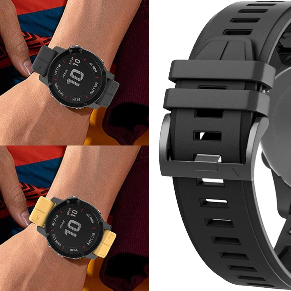 Sport Silicone Strap for Garmin Descent G2 G1 Mk3i Mk2 Mk1/Fenix 8 Pro E 7 7X 6 6X 5 5X/Epix Soft Bracelet 22/26mm Quickfit Band