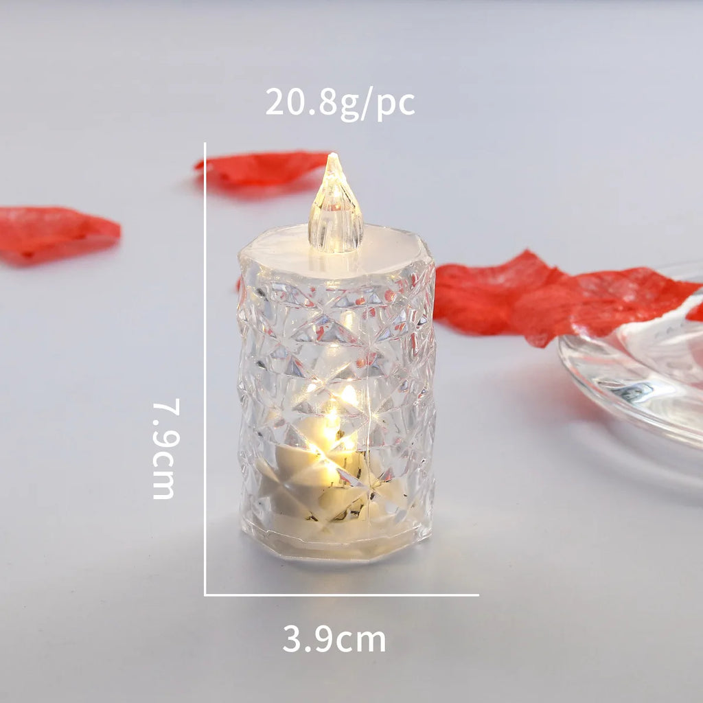 24~1PCS S/M/L LED Crystal Candle Light Flameless LED Candle Electronic Night Lamp Dating Party Christmas Home Wedding Decoration