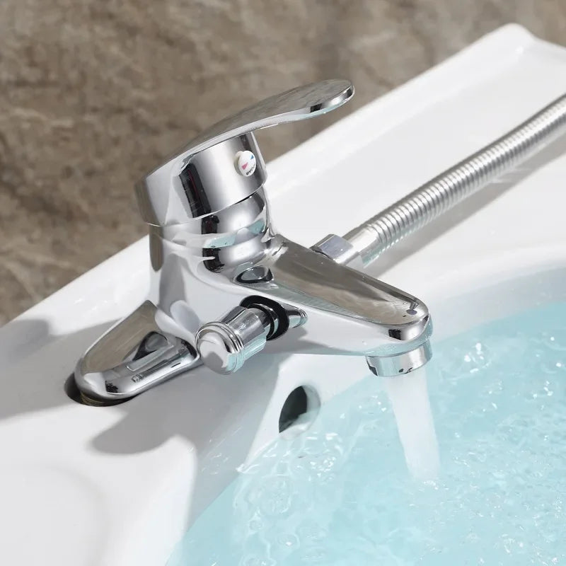 Bathroom Mixer Faucets Deck Mounted Shower Faucet Household Toilet WashBasin Hot and Cold Tap Multifunctional Chrome Faucet