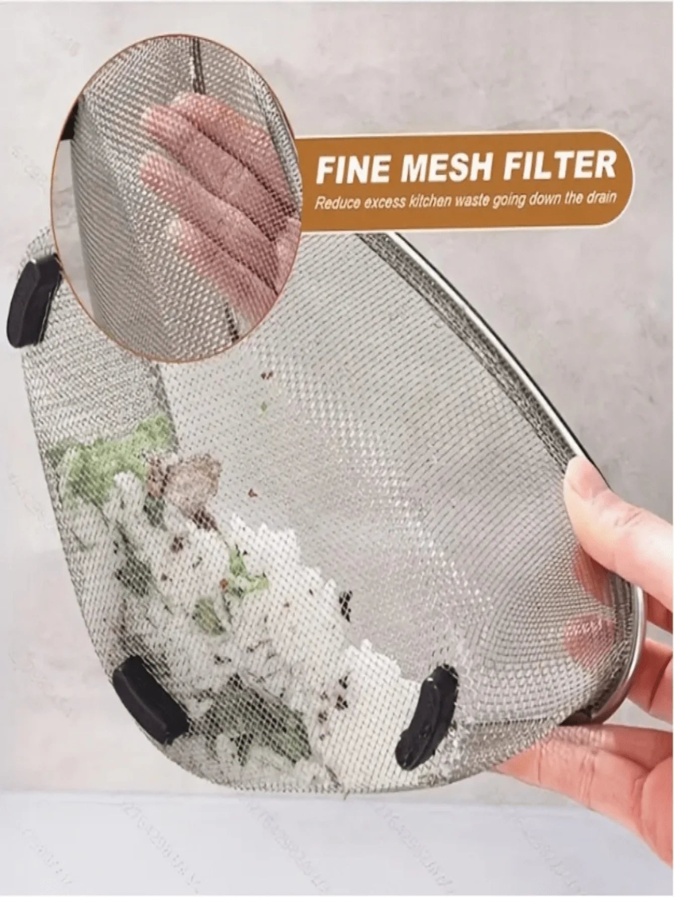 1Pc Stainless Steel Triangle Sink Drain Basket, Max Capacity 6.61lbs, Polished Surface,With Trash Residue Strainer