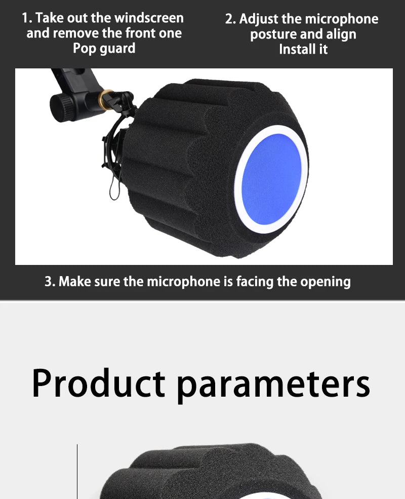 Sound-Absorb Sponge Mic Cover, Microphone Windproof Cover,Anti Spray Mic Windproof Cover Can Reduce Room Echo And Reverberatio