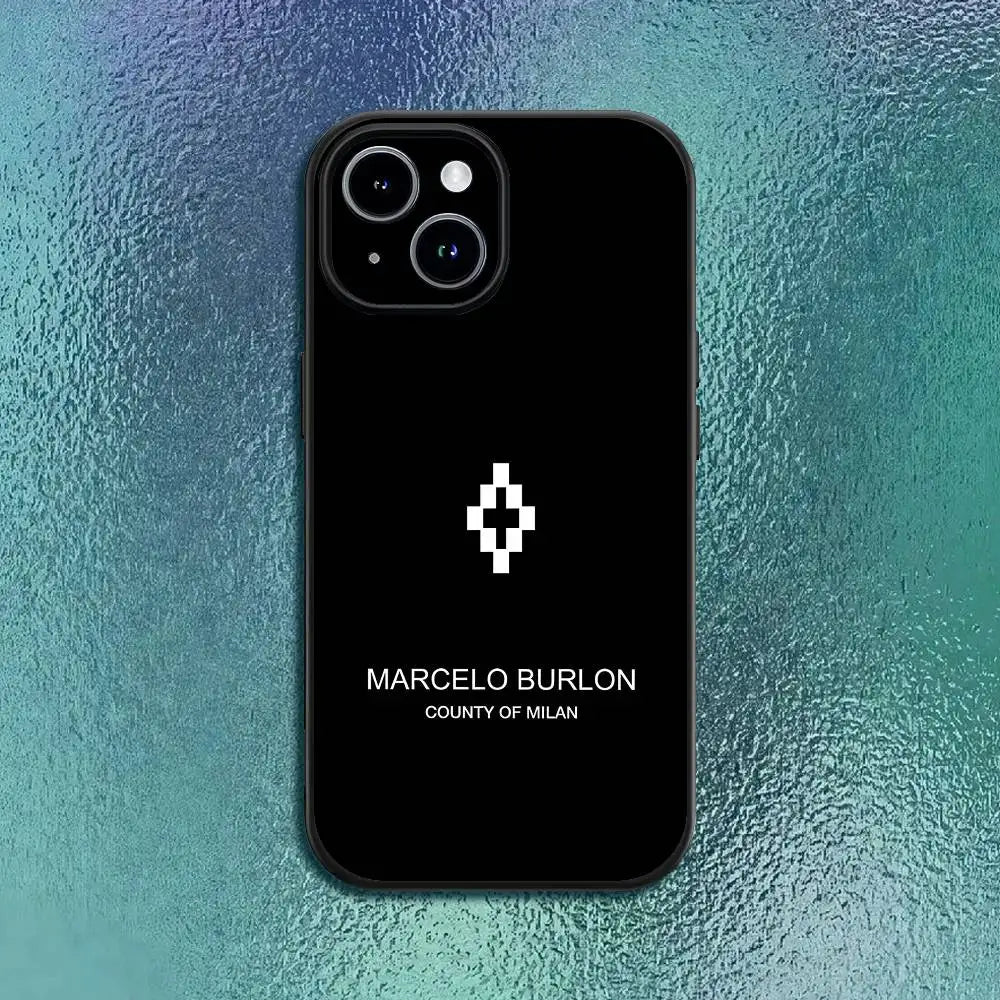 Fashion Burlons Design-M-MarceloeS Phone Case For IPhone 17 12 13 14 15 16Pro Max  Plus Classic black soft shell