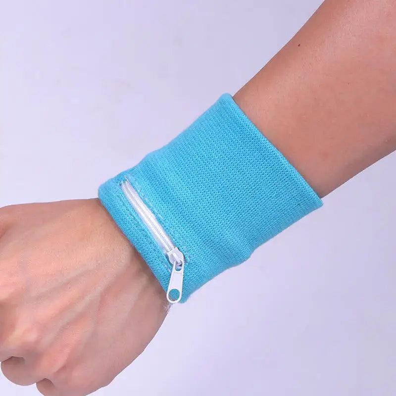 Wristband With Zipper For Storing Keys Change For Absorbing Sweat Wiping Sweat Wrist Guard For Basketball Running Fitness Sports