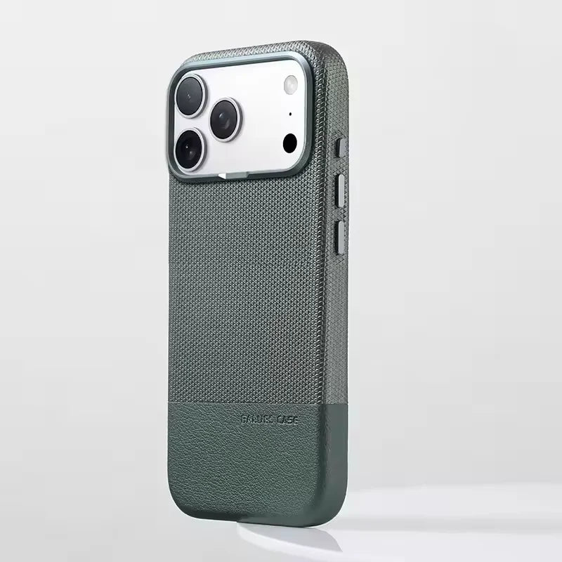 Luxury Business Hit Color Relief Leather Case for IPhone 17 Pro Max 16 15 14 13 for MagSafe Magnetic Shockproof Alloy Lens Cover