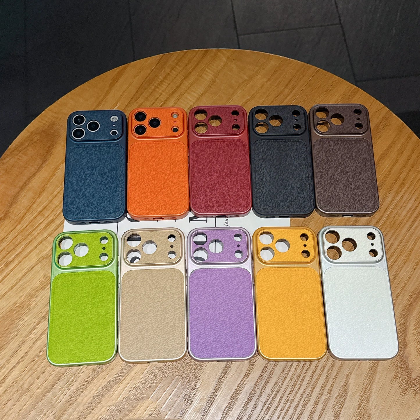 Luxury Lychee Leather Shockproof Phone Case For iPhone 17 Air 16 15 14 13 Pro Max Instantly Turn 17Pro Full Bumper Matte Cover