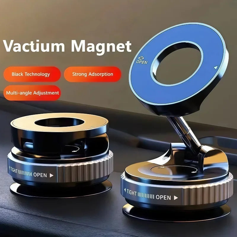 Vacuum Strong Magnetic Phone Holder Foldable Design 360° Adjustable Vacuum Car Mount For Cell Phone For phone Live Stream New
