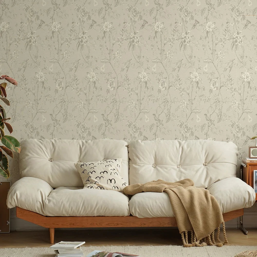 Modern Floral Peel And Stick PVC Wallpaper Simple Flower Waterproof Self Adhesive Furniture Cabinet Wall Sticker Home Decoration