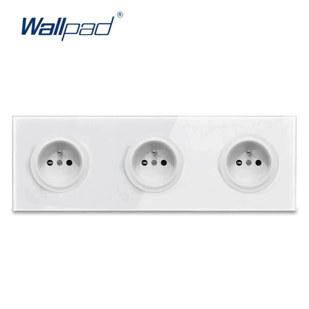 EU Korea Russian Wall Socket White Tempered Glass Frame RJ45 CAT6 TV Outlet Single Double Triple 86x86mm Box Requried Wallpad