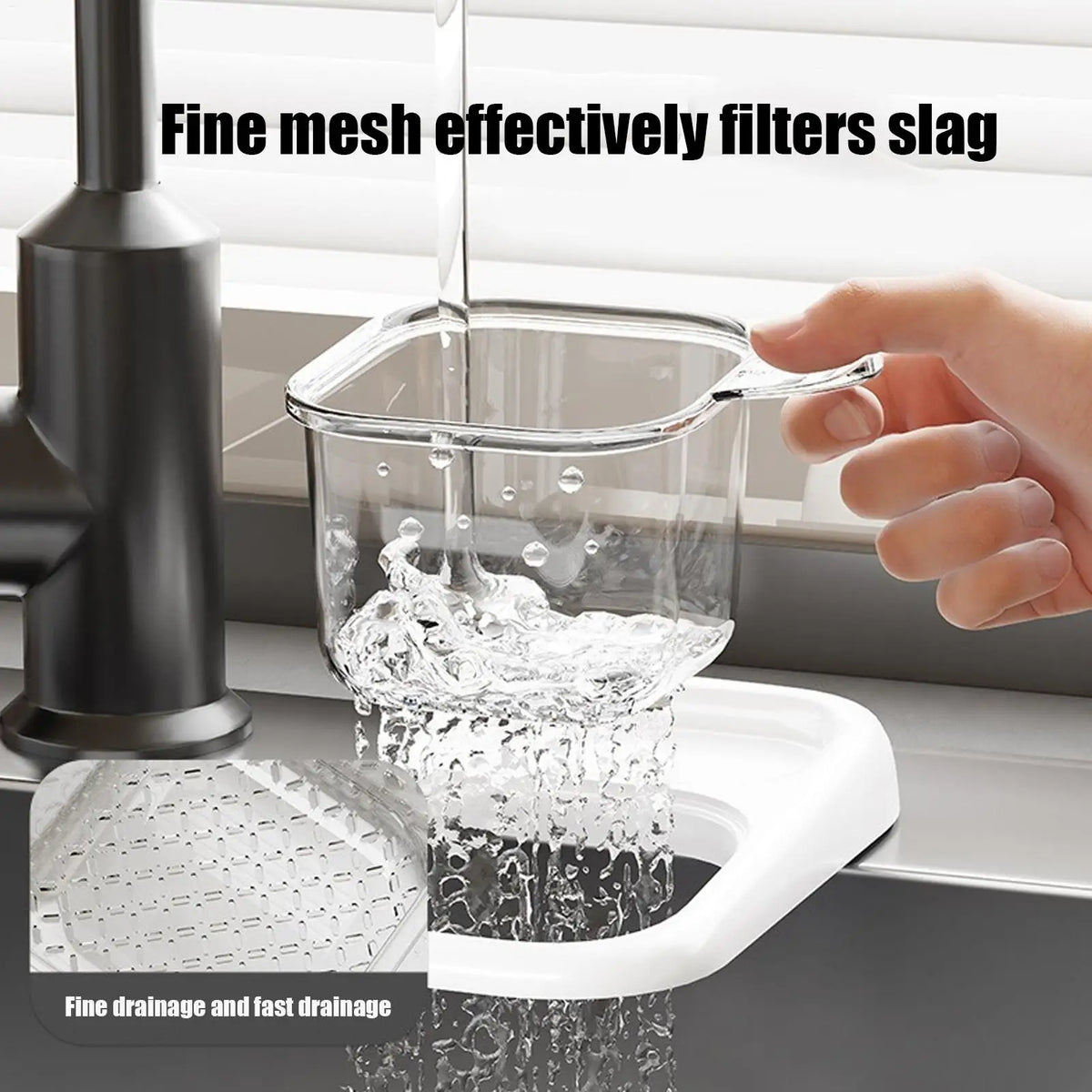 Sink Drain Basket with Suction Cup & Storage Rack Kitchen Sink Filter Accessory for Waste Clog Prevention in Homes