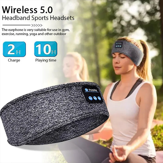 Bluetooth Headband Headphones Wireless Music Sports Hairband Running Fitness Sweatband Earphones Soft Sleeping Eye Mask Headset
