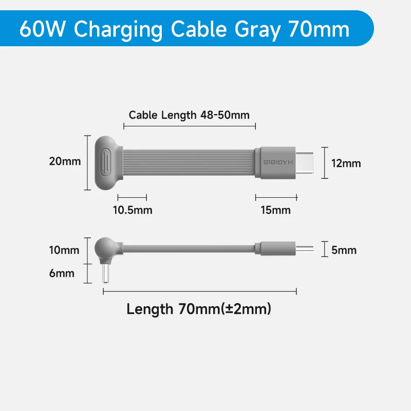 Hagibis USB C Right Angle Cable Short 90 Degree Type-C Power Bank Fast Charging Capsule Cord PD 60W for iPhone 17 Pro Max 16 15