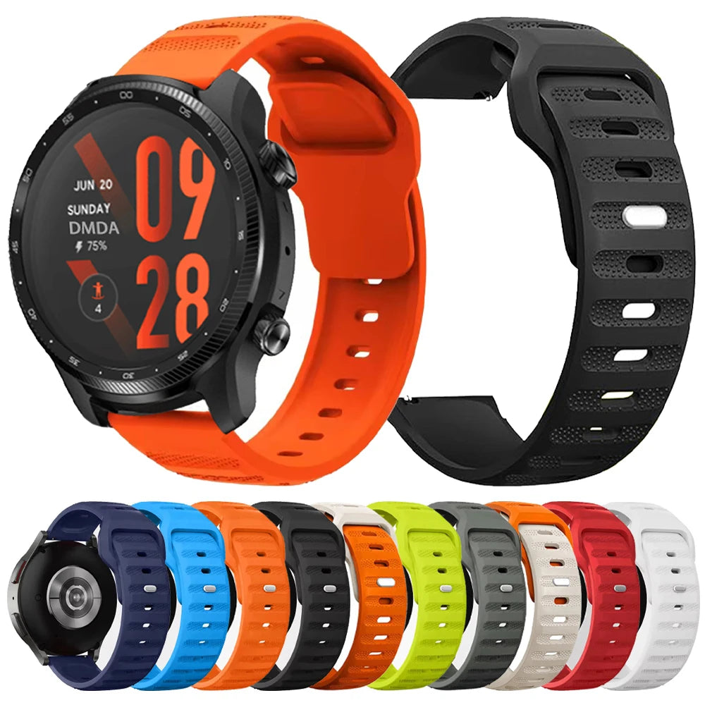 Sport Strap Silicone 22mm 20mm Watch Band For TicWatch Pro 3 Ultra E3 E2 S2 Pro X GTW 2021 Smartwatch Bracelets Women Men Correa