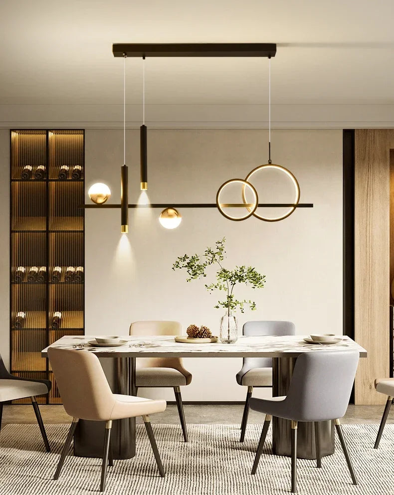 Modern Minimalist Led Pendant Lights with Remote Control Spot Lamp for Kitchen Table Dining Room Office Chandelier Decor Fixture