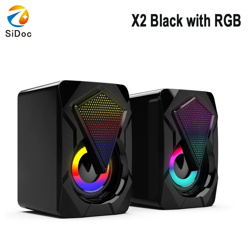 Suitable for Macbook desktop laptop speakers, computer speakers with microphone, stereo 3.5mm AUX home office computer speakers