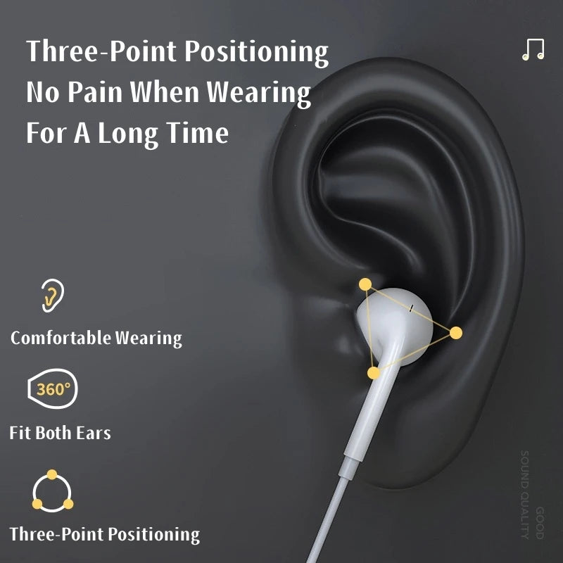 Type C 3.5mm Wired Earphones For in-ear Redmi mi Xiaomi 17 15 14 13 12 11 Pro Headphones iphone16 15 Samsung Huawei Phone Tablet
