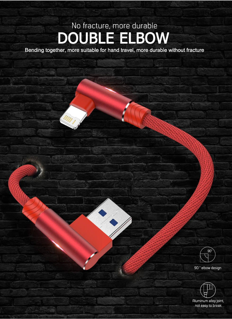 90 Degree USB Cable For iPhone 14 13 12 11 Pro Max X XR 6s 7 8 Plus 2m 3m Lead Mobile Phone Fast Charging Cord Data Charger Wire