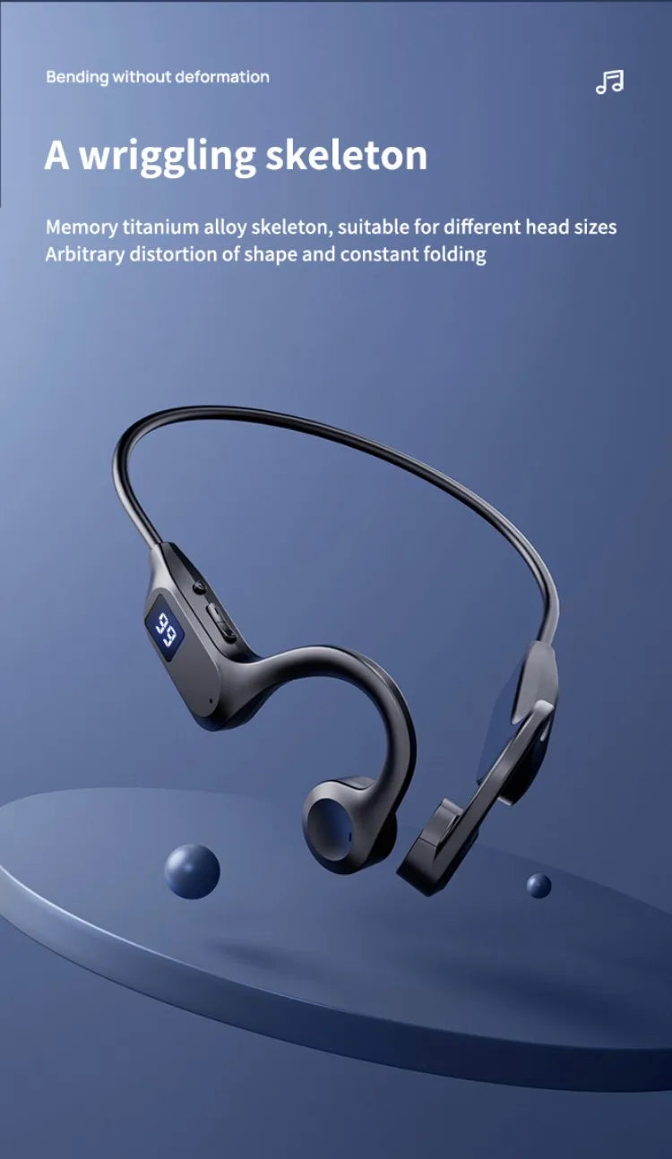 Beauddy Air Conduction Sport Headphone Wireless Earphone Bluetooth-Compatible Headset Hands-free with Mic for Running X7 Earbuds