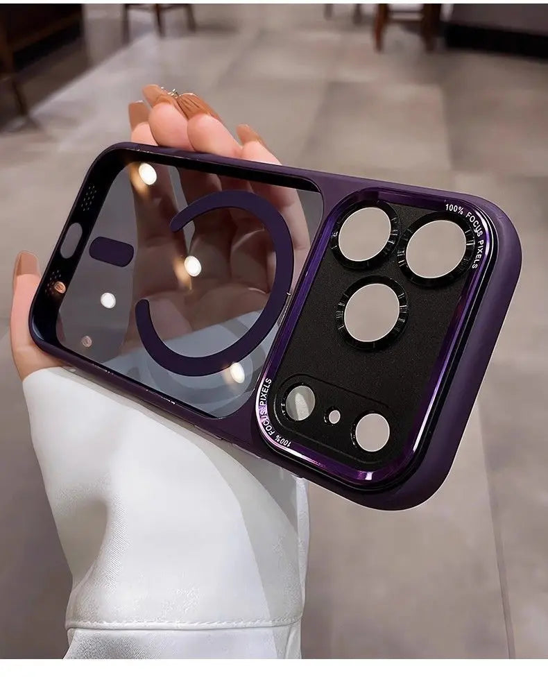Lenovo Brand for Magsafe Transparent Phone Cases For iPhone 17 Pro Max 15 16 Pro Max Magnetic Shockproof Cover