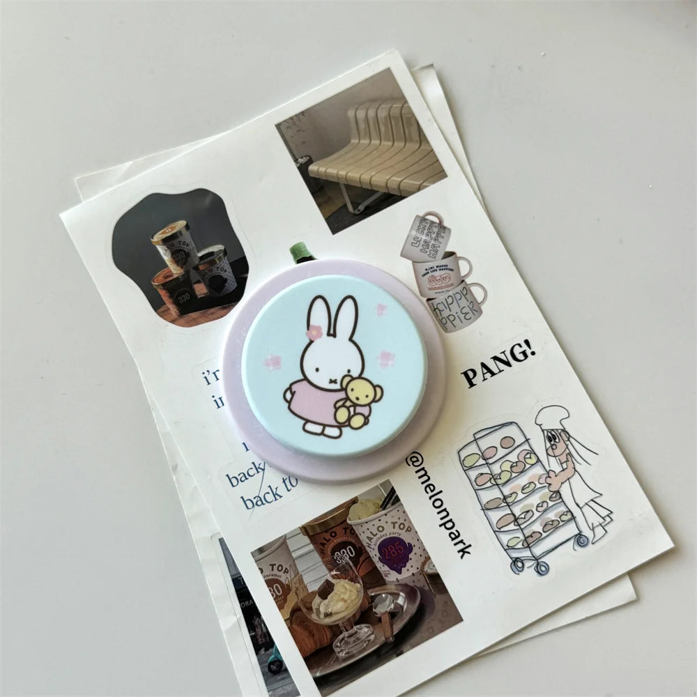 Korean Ins Cute Cartoon Rabbit with Magsafe Card Holde Magnetic Stand Phone Case For iPhone 17 16 Pro 15 17  Pro Max 14 13 Cover