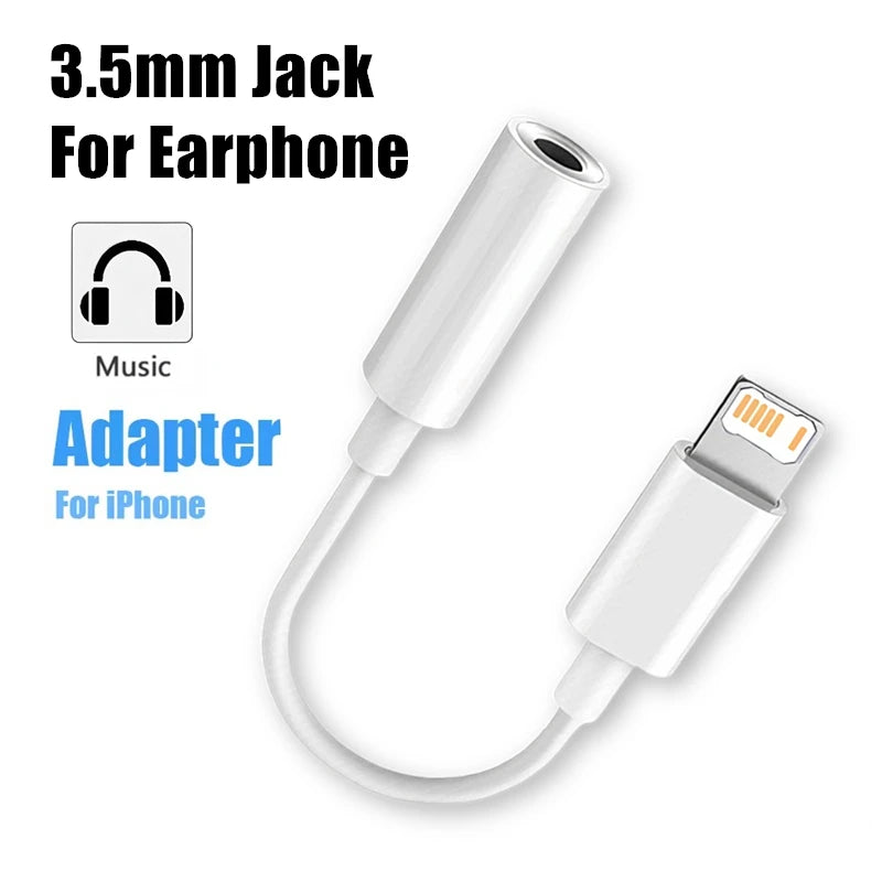 For Lighting to 3.5mm Headphone Adapter For iPhone 11 12 13 14 Pro Max SE 2020 X XR XS iOS to 3.5mm Jack AUX Audio Adapter Cable