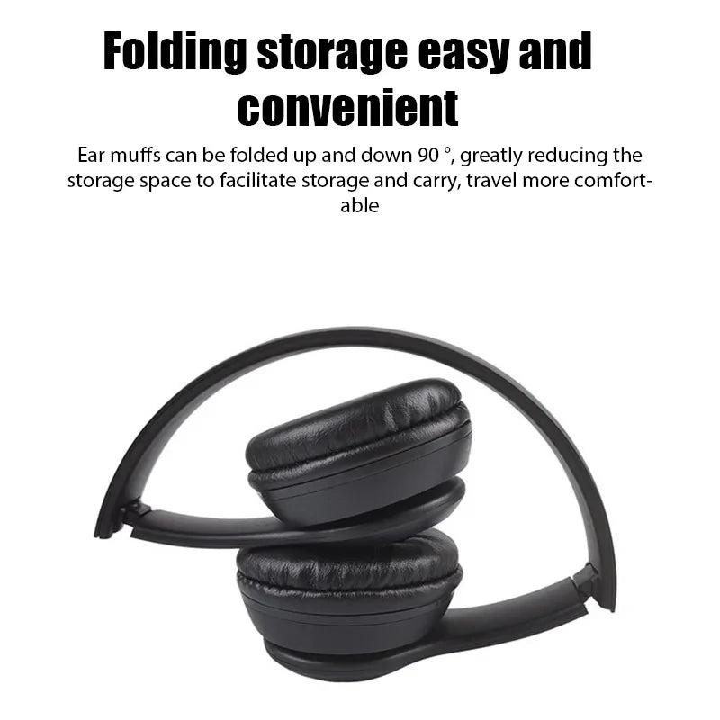 Foldable Bluetooth Headphones Wireless Overhead Earphones with Microphone Volume Control for smartphones Game Headset
