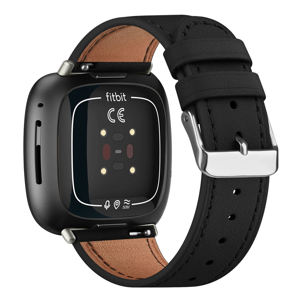 Genuine Leather Band For Fitbit Versa 3/Versa 4 Strap Bracelet For Fitbit Sense/Sense 2 Watch Band Adjustable Wristband