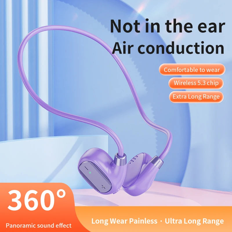 Ear-mounted sports wireless earphones, air conduction headset, BT 5.3, ultra-long battery life, suitable for running and cycling