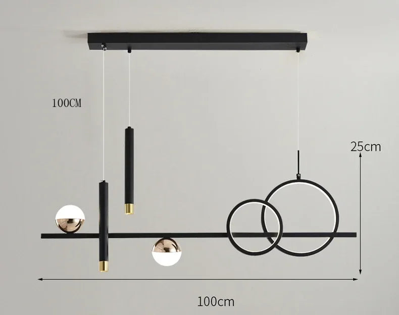 Modern Minimalist Led Pendant Lights with Remote Control Spot Lamp for Kitchen Table Dining Room Office Chandelier Decor Fixture
