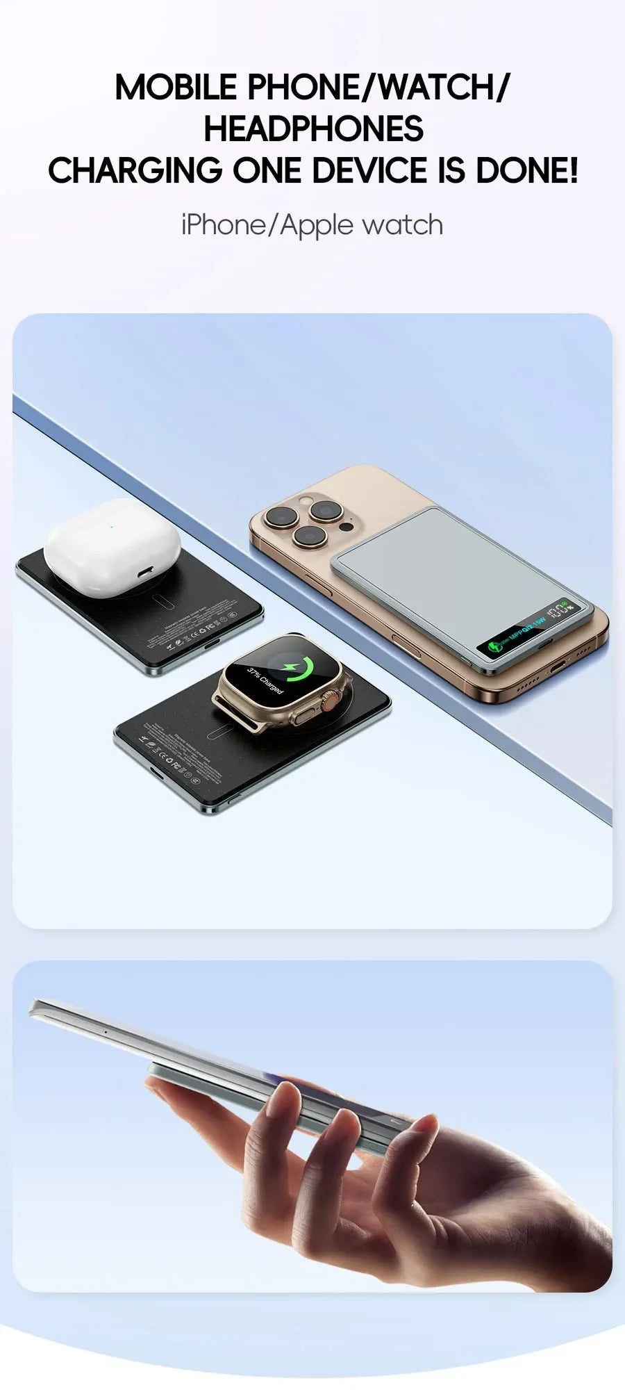 5000mAh/10000mah Fast Power Bank for MagSafe Magnetic Wireless External Battery [ CCC Certified] Color Display screen Powerbank