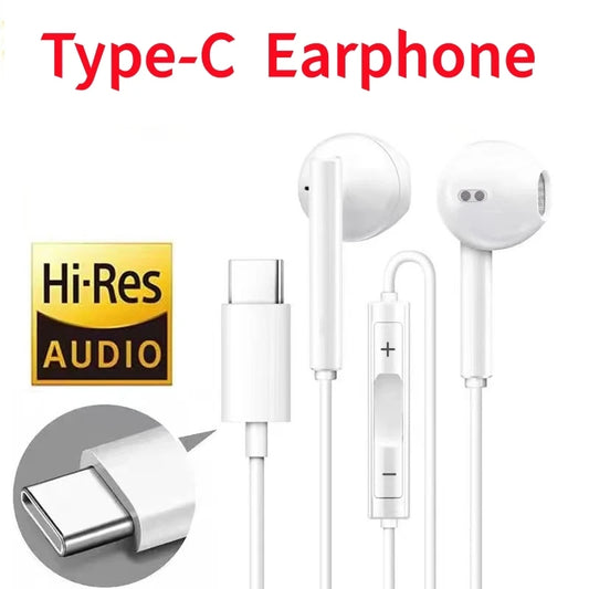 Type C 3.5mm Wired Earphones For in-ear Redmi mi Xiaomi 17 15 14 13 12 11 Pro Headphones iphone16 15 Samsung Huawei Phone Tablet