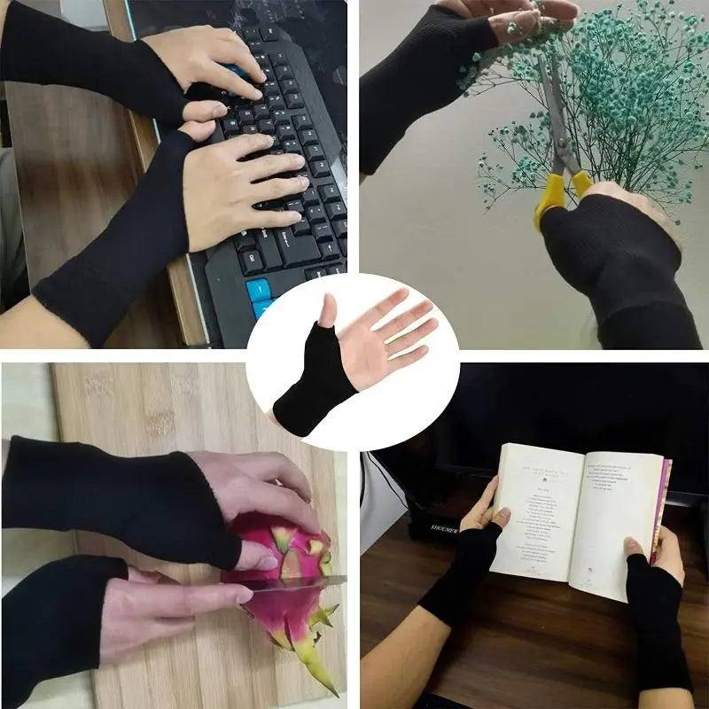 1Pair Wrist Thumb Compression Arthritis Gloves, Breathable Wrist Support Brace Wrist Sleeve With Gel Thumb Injury Pads