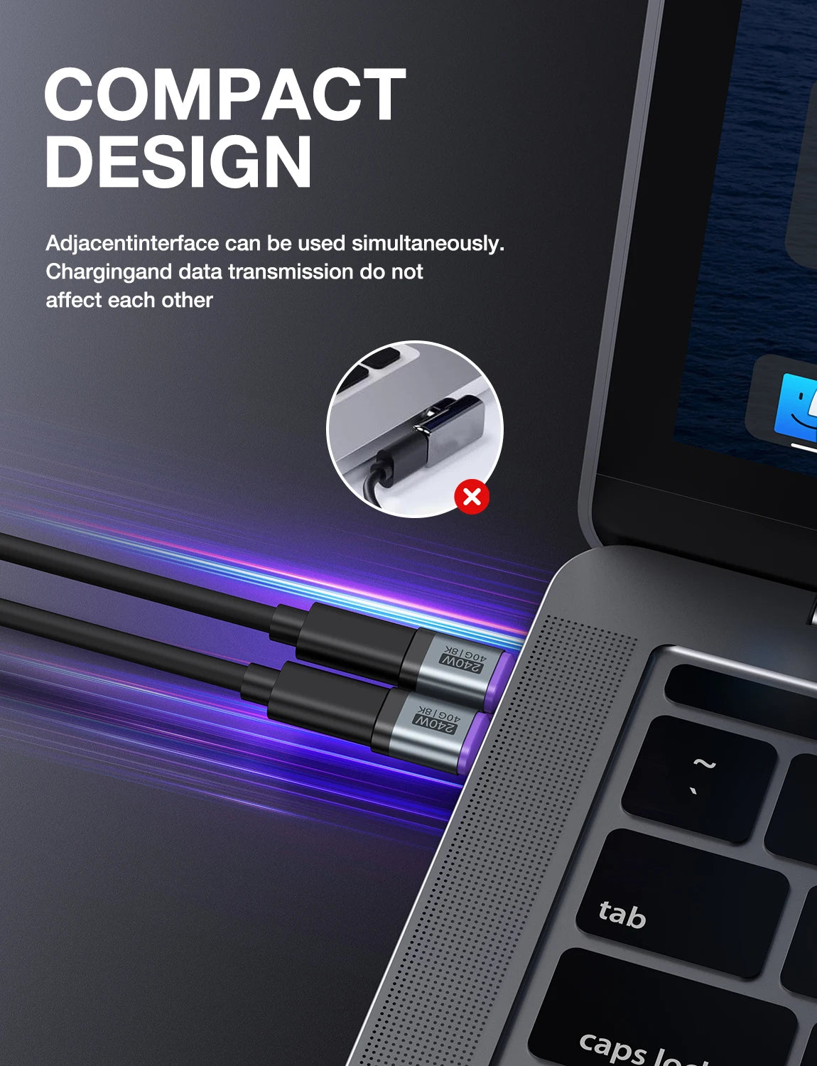 AUFU 5/10/20PCS 240W Magnetic Type C Adapter Fast Charging USB4 Connector 40Gbps 8K60Hz for Thunderbolt 4 3 iPhone 17 16 Macbook