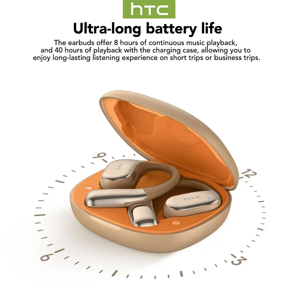 【AI Translator Earbud】 HTC NE39 Earphones Bluetooth OWS Sports Wireless Headphones Noise Reduction Earbud With Mic Long life