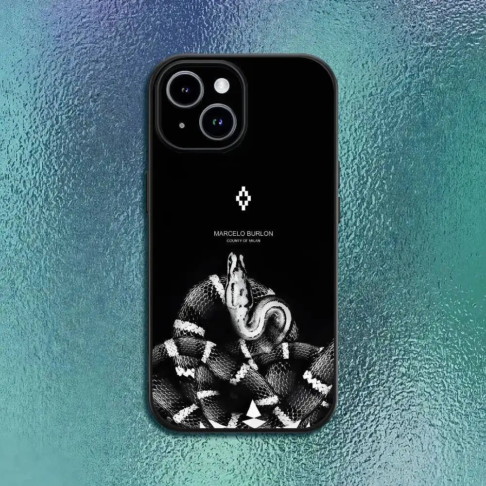 Fashion Burlons Design-M-MarceloeS Phone Case For IPhone 17 12 13 14 15 16Pro Max  Plus Classic black soft shell
