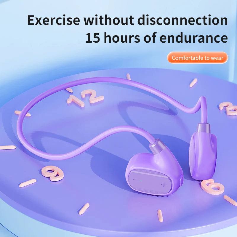 Ear-mounted sports wireless earphones, air conduction headset, BT 5.3, ultra-long battery life, suitable for running and cycling